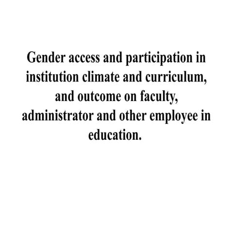 Gender equality in education | PPT