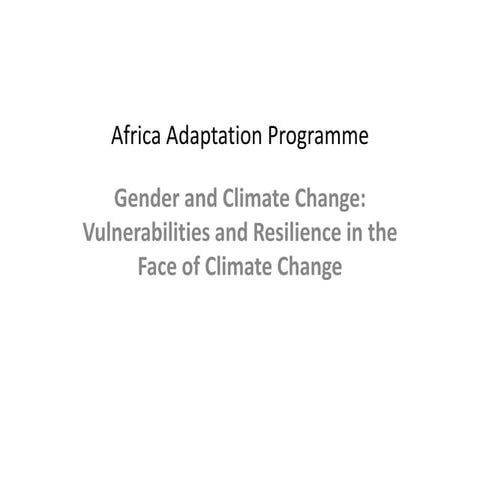 Ryan Laddey: Africa Adaptation Programme Experiences - gender and climate cha...