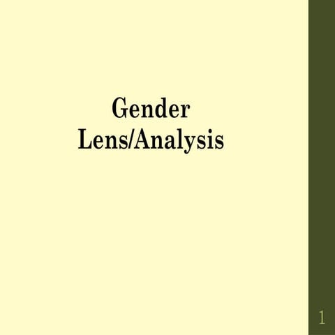 Gender and Analysis lens/analysis (GAD). | PPTX
