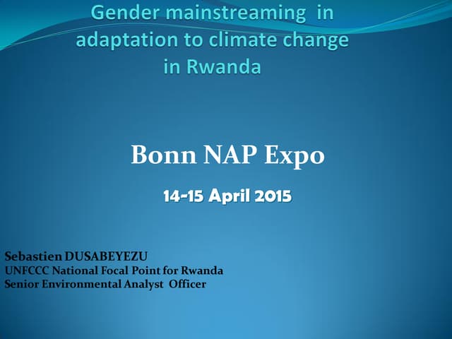 Session VIII, I Gender and adaptation in Rwanda 