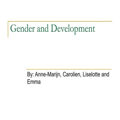 Gender And Development | PPT