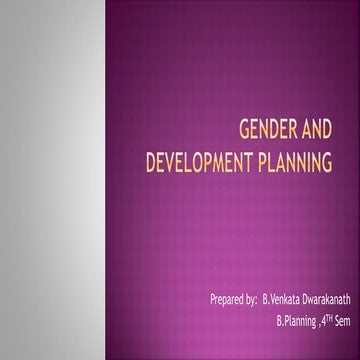 Gender and development planning