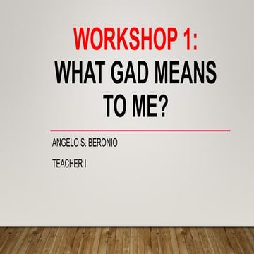 Gender and Development Workshops for Training