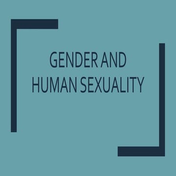 Gender and human sexuality