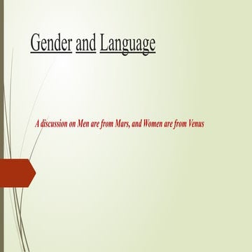 A discussion on Men are from Mars, and Women are from Venus