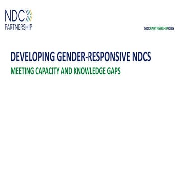 Developing Gender-Responsive NDCs: Meeting Capacity and Knowledge Gaps