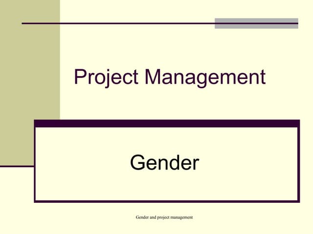 Gender and project management2