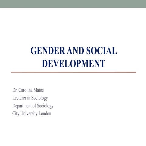 Gender and social development