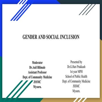 Gender and social inclusion