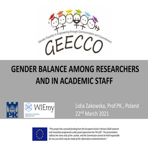 Gender balance Research Performing Organisations