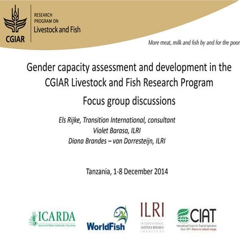 Gender capacity assessment and development in the CGIAR Livestock and Fish Re...