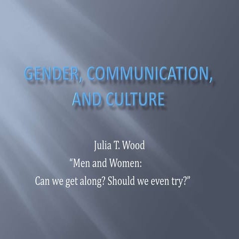 Gender, communication, and culture