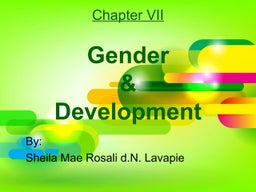 gender and development | PPT