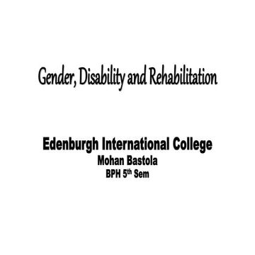 Gender, disability and rehabilitation