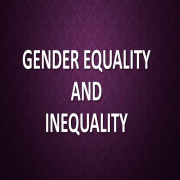APHG Unit 3: Gender Equality & Inequality