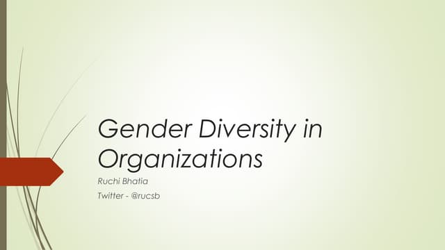 Gender diversity in organizations