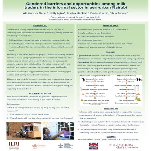 Gendered barriers and opportunities among milk traders in the informal sector...