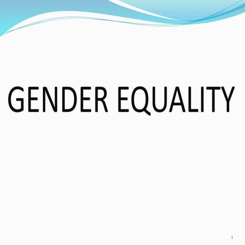 Gender equality and Equity