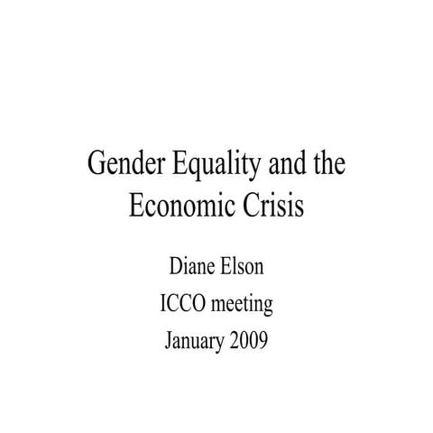 Gender Equality And Economic Crisis | PPT