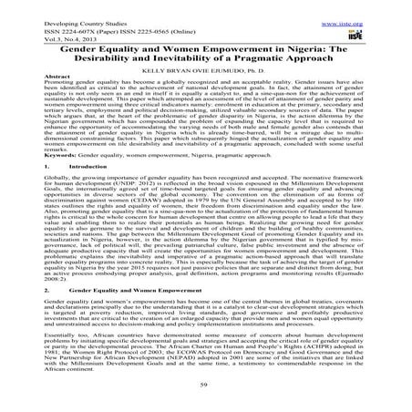 Gender equality and women empowerment in nigeria | PDF