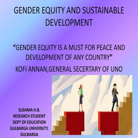 Gender equity and sustainable development