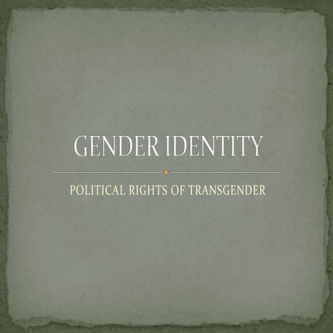 Gender identity  transgender