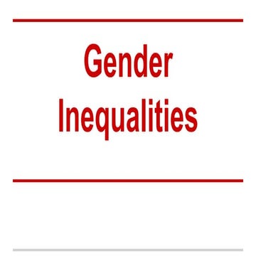 Gender inequalities