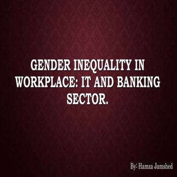 Gender inequality in workplace