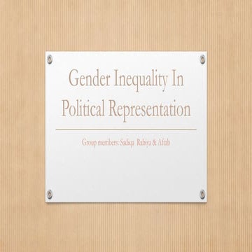 Gender inequality in political representation