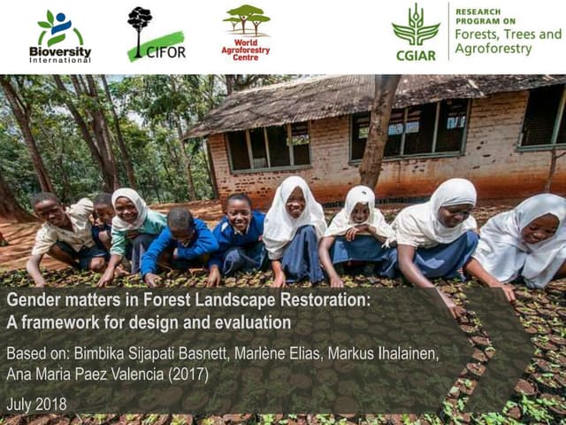 Gender matters in Forest Landscape Restoration:  A framework for design and evaluation