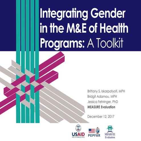 Integrating Gender in the M&E of Health Programs: A Toolkit
