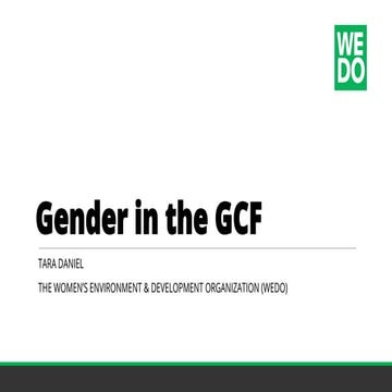 Gender in the GCF | PDF