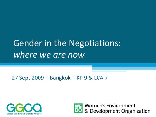 Gender In The Negotiations (Ggca)