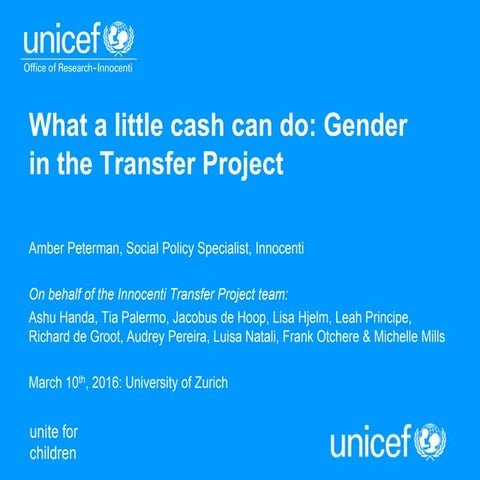 Gender in the Transfer Project