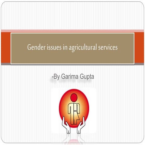 Gender issues in agricultural services