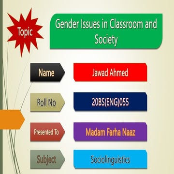 Gender Issues In Classroom and Society.pptx