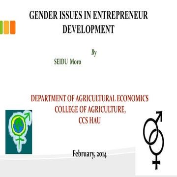 Gender issues in entrepneur development
