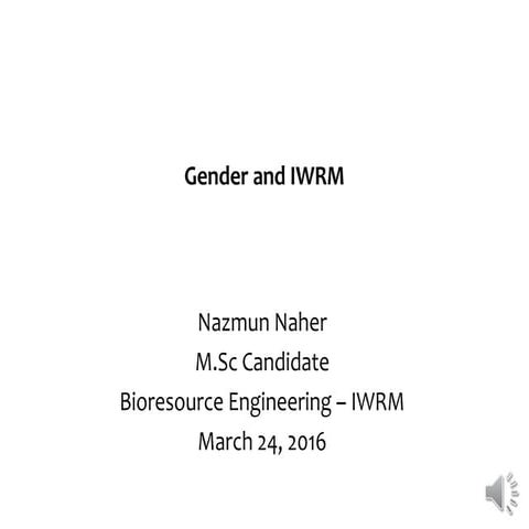 Gender and IWRM | PPT