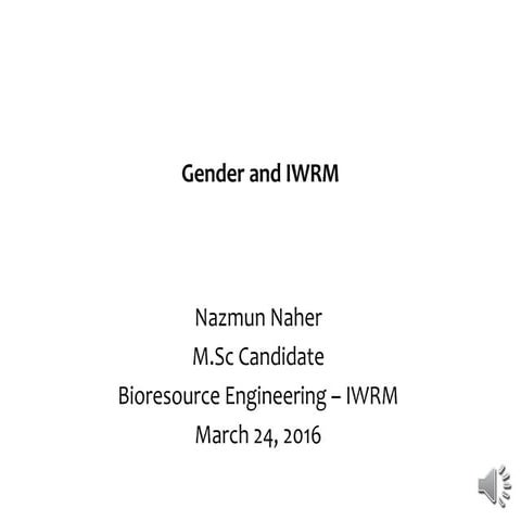Gender and IWRM | PPT