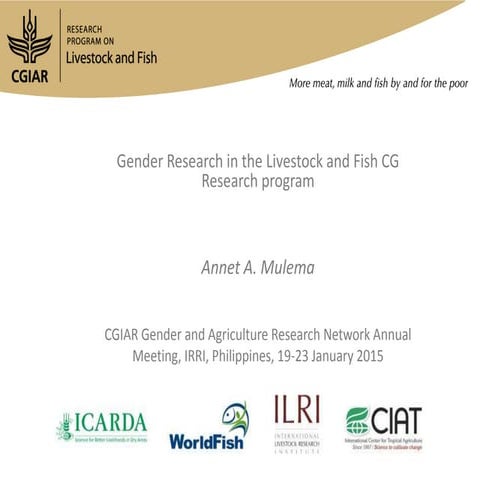 Gender Research in the Livestock and Fish CGIAR research program