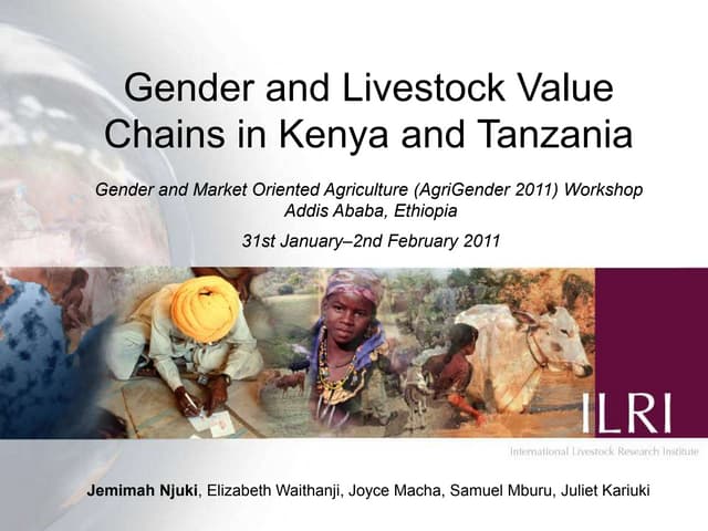 Gender and livestock value chains in Kenya and Tanzania