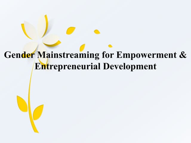 Gender mainstreaming