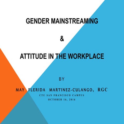 Gender mainstreaming ppt