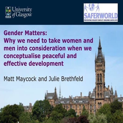 Gender matters 1st may, Glasgow Centre for International Development, Unviers...