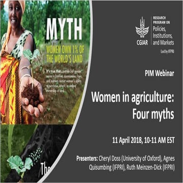 Women in agriculture: Four myths