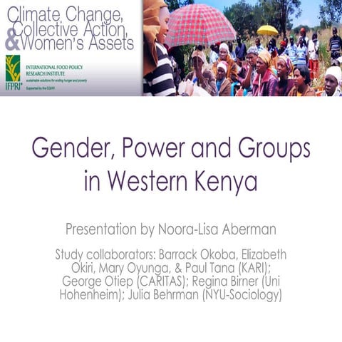 Gender, power and groups in Western Kenya 