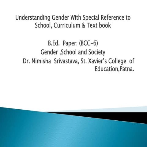 Gender  School and Curriculum  final