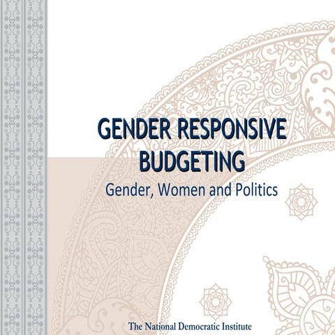 Gender responsive budgeting