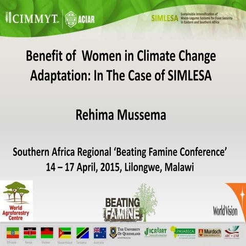 Benefit of Women in Climate Change Adaptation: The Case of SIMLESA