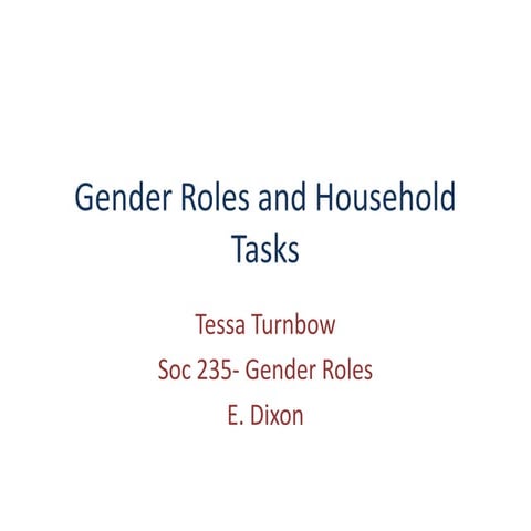Gender roles and household tasks